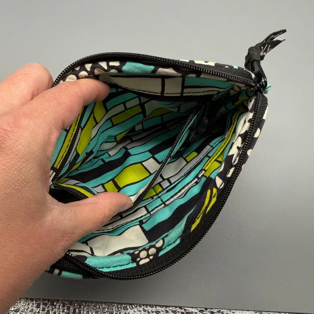 Vera Bradley‎ Provencal Floral Quilted Cotton Wristlet Wallet Blue Yellow White